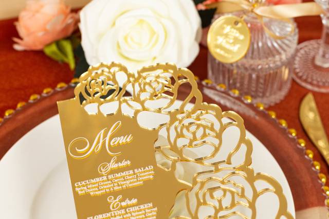 Mirror acrylic menu card