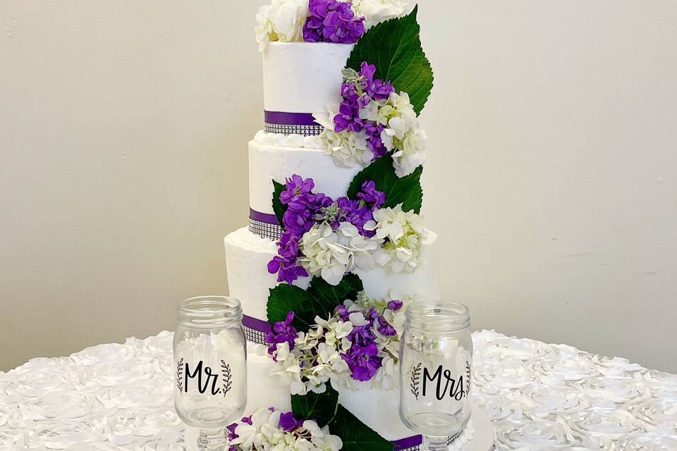 Purple/White Cascading Flowers