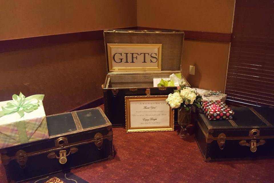 Old suitcases to hold gifts