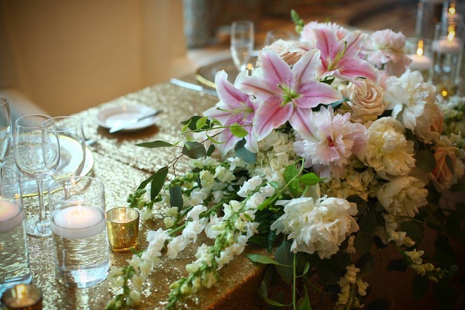 Floral centerpiece setup