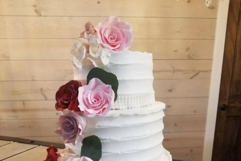 4-tier floral cake