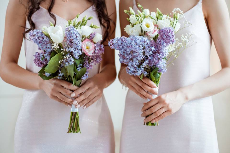 A pair of bridesmaid bouquets