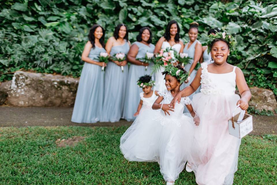 Bride and Bridesmaids