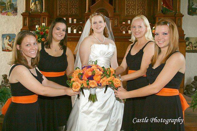 Bride and her bridesmaids