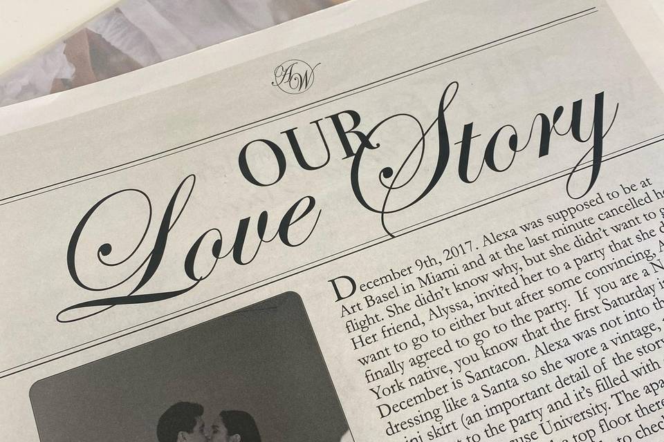 Love story inside newspaper