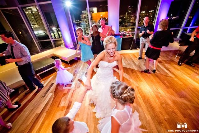 Bride dancing with the guests