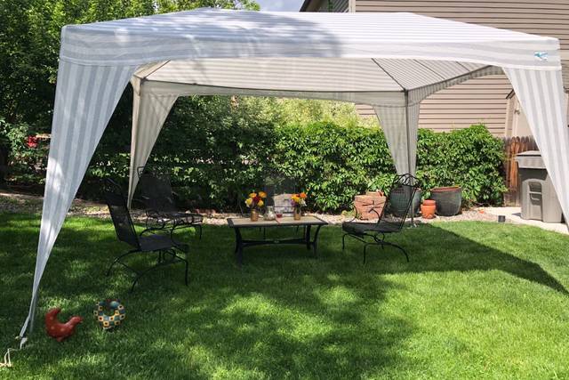 Backyard bridal shower tent