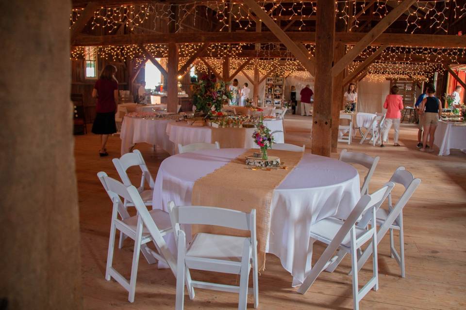 Tables and chairs setup