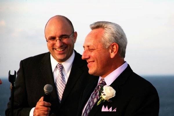 The groom and the officiant