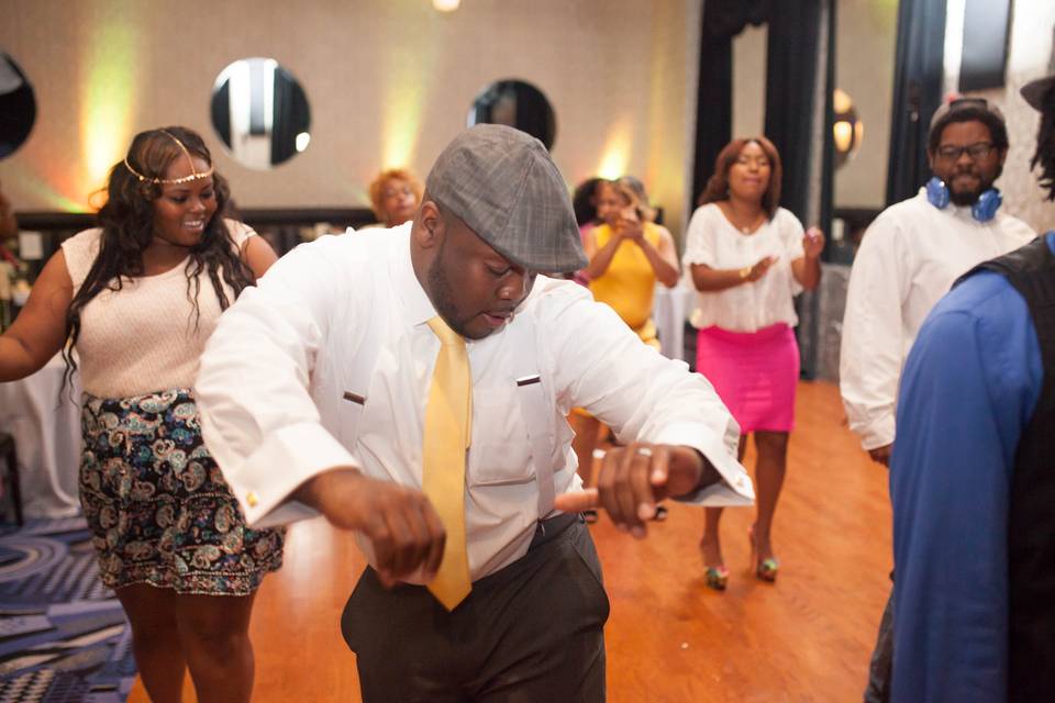 Groom dancing