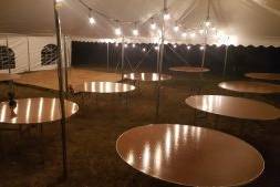 Reception tent setup