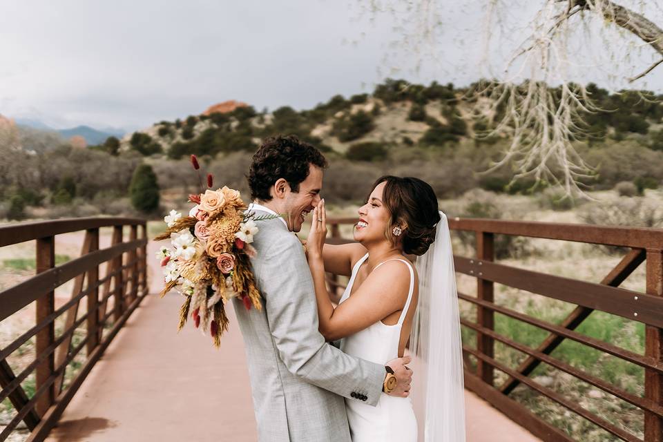 Low bridal bun