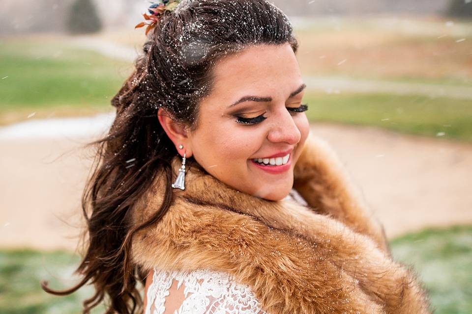 Winter bridal hair