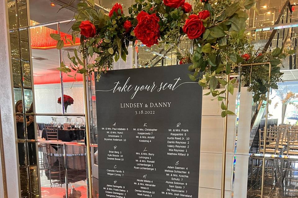 Custom red roses signage