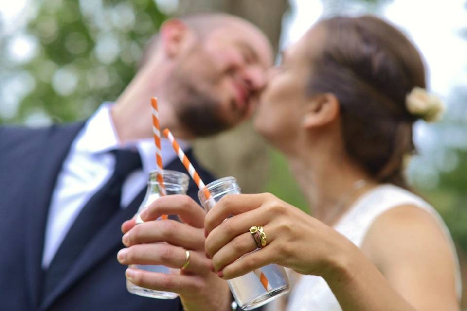 Couple enjoying a fresh drink