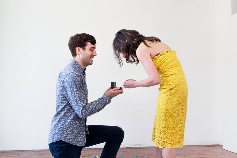 Proposal with confetti