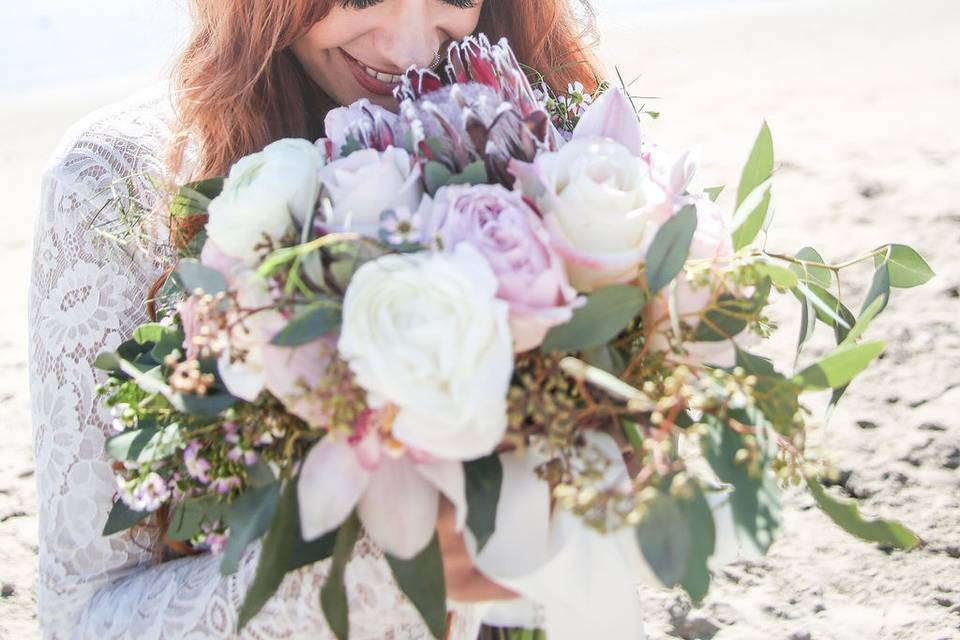 Bridal boquet & flower crown