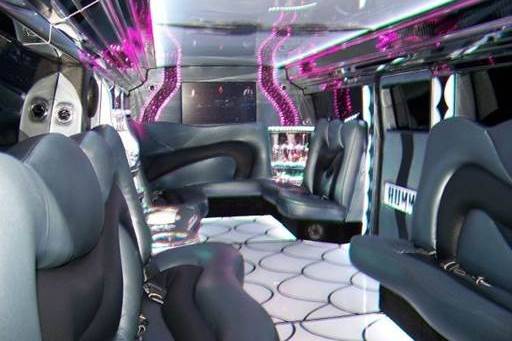 interior of 20 passenger Hummer Limousine