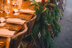 Long wooden table