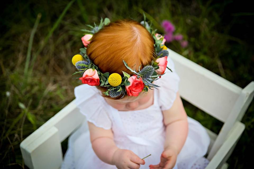 Heavy floral crown