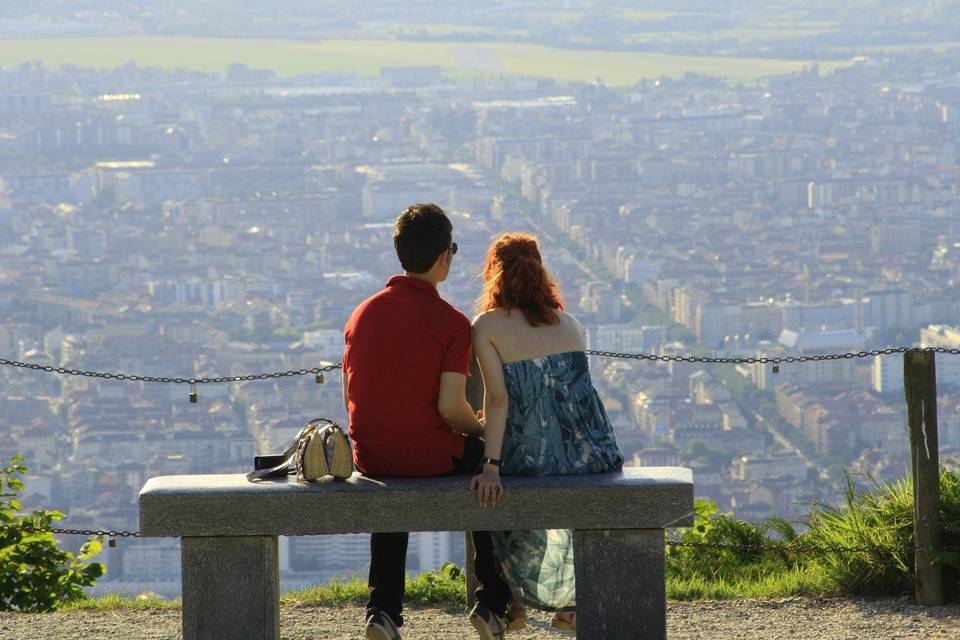 Couple Overlooking City