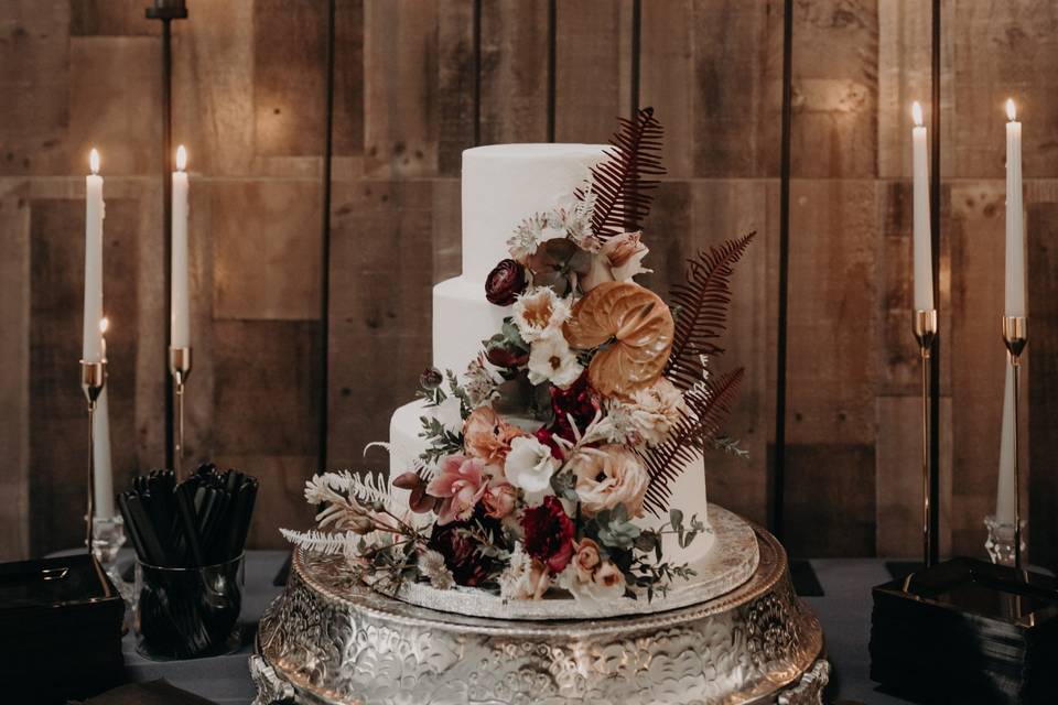 Tiered Industrial Boho Cake