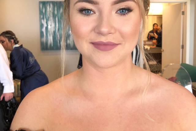 Stylish up-do and makeup