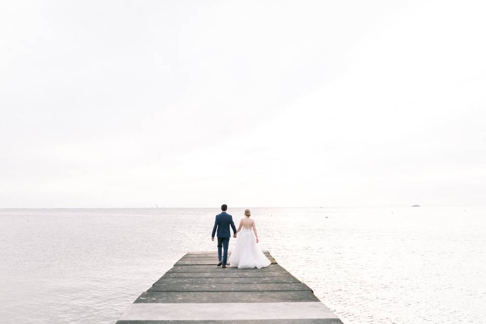 On the pier