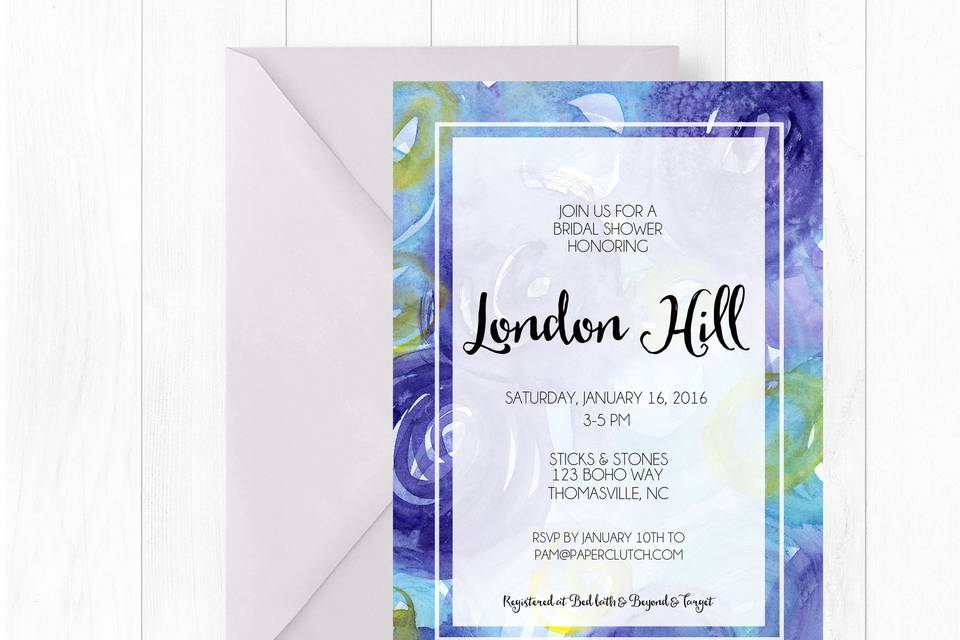 Floral Bridal Shower Invitation
Find more Shower invitations here: https://www.etsy.com/shop/PaperclutchShop