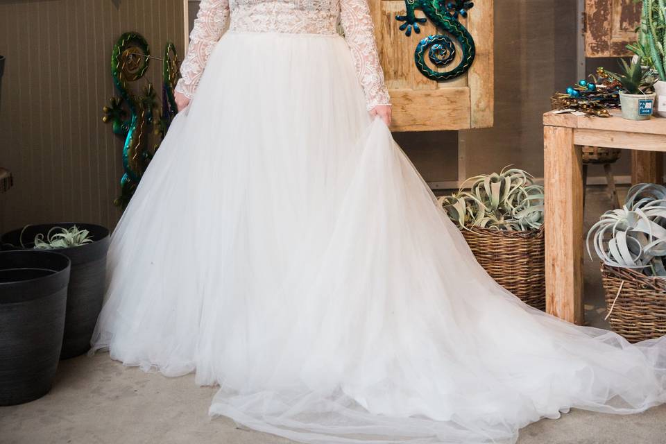 Wedding dress with sleeves