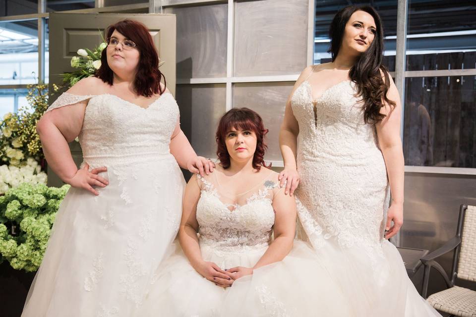 Three beautiful wedding gowns