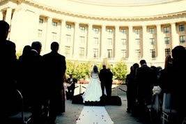 A beautiful wedding ceremony at the Ronald Reagan Building.