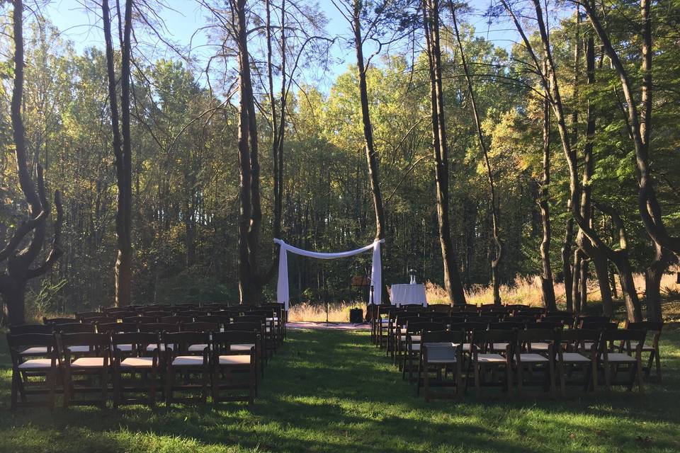 Outdoor wedding setup