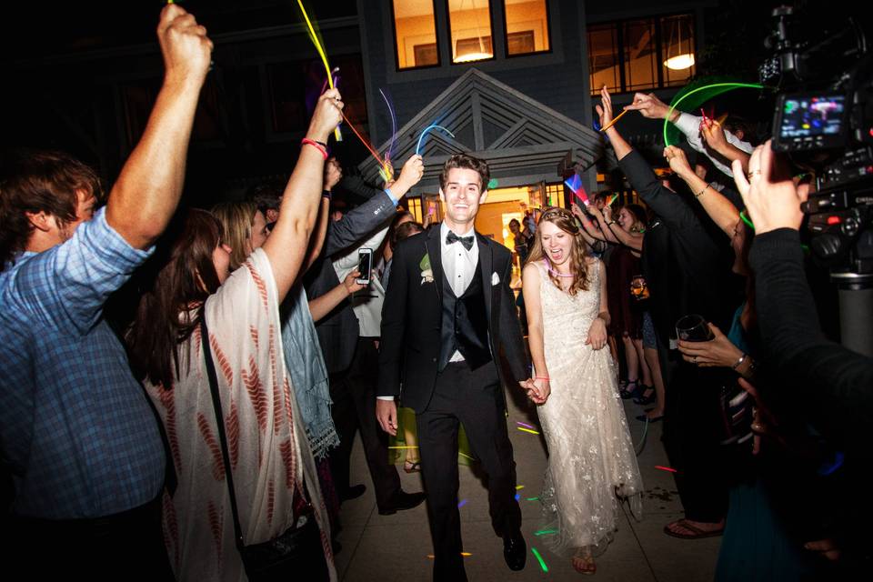 Celebrating the newlyweds  | Photo by Erica Mueller Photograpgy