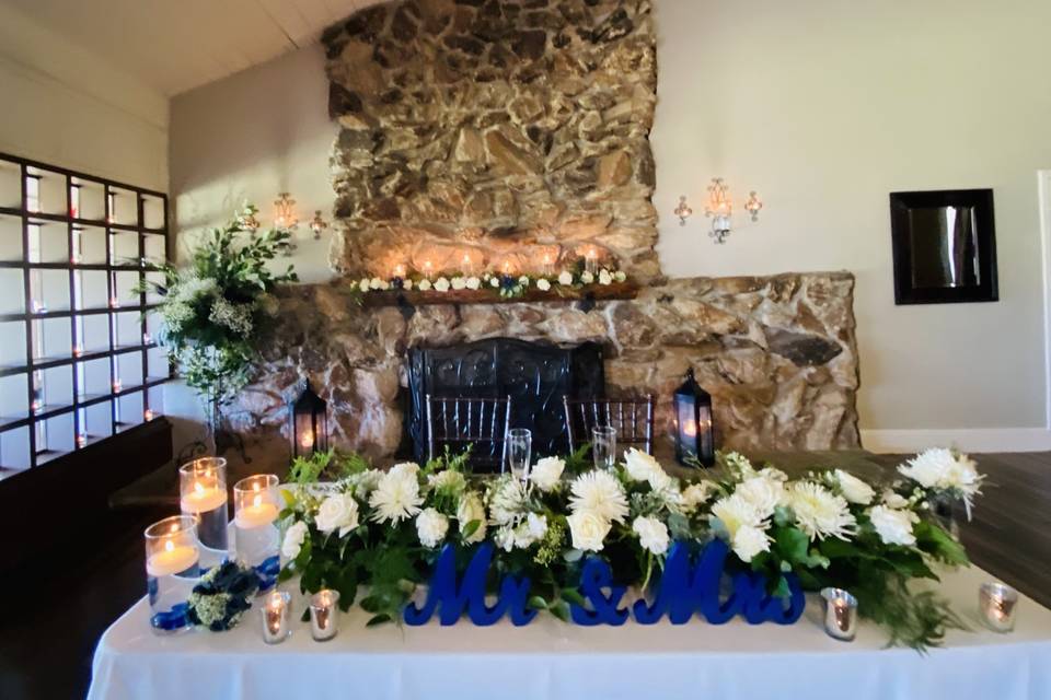 Fire place and table decor