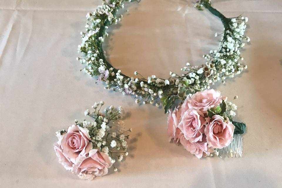 Floral crown and hair flowers