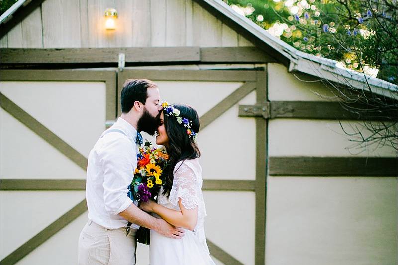 Happy bride and groom