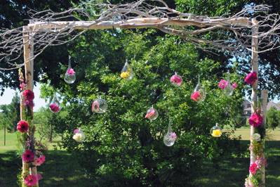 Floral decor on arch