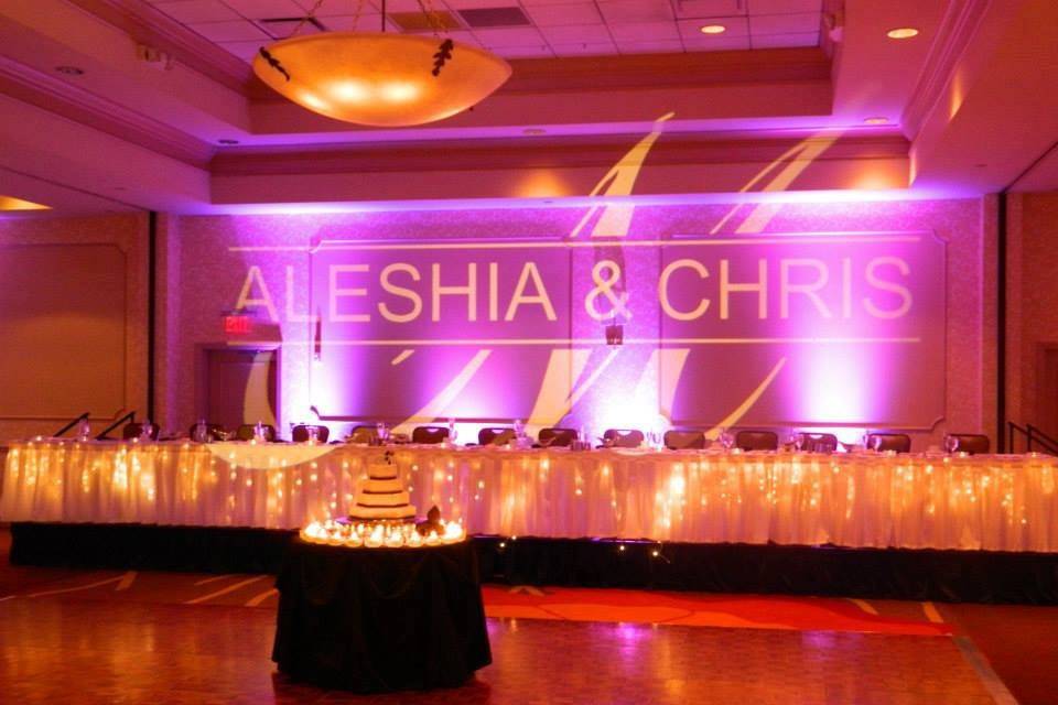 Dance Floor Monogram Gobo Light Wedding Logo Monogram MG 