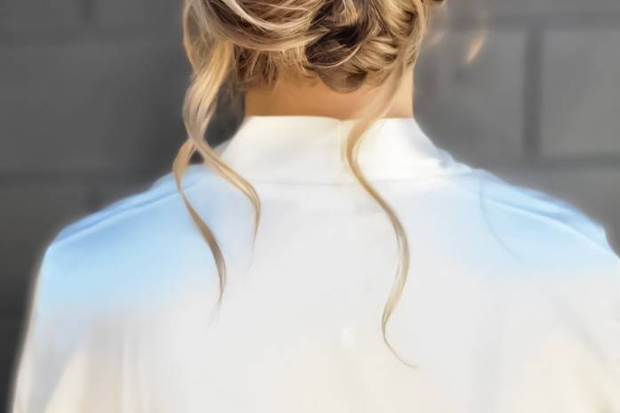 Low soft updo with movement