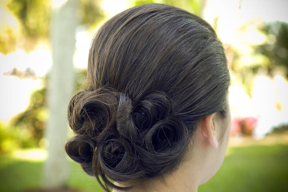 Side view of updo