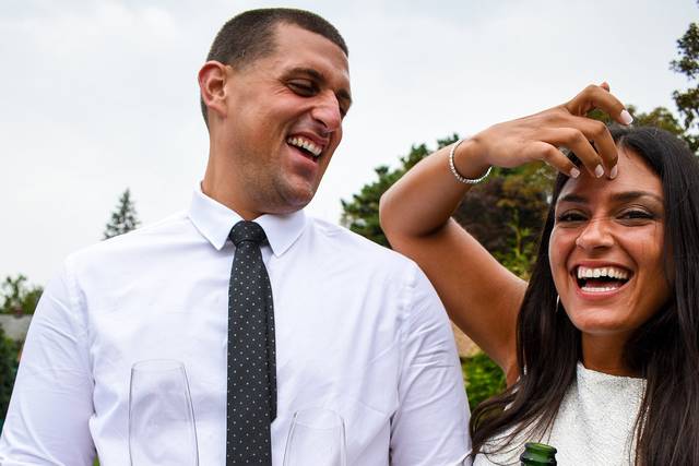 Happy couple celebrating