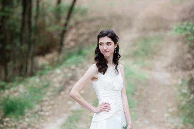 Bridal lakeside portrait