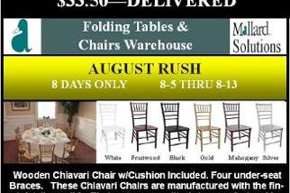 CHIAVARI CHAIR - AUGUST RUSH PROMO
RUNS AUG 5-13
$33.50 Delivered with purchase of 160+ Chairs