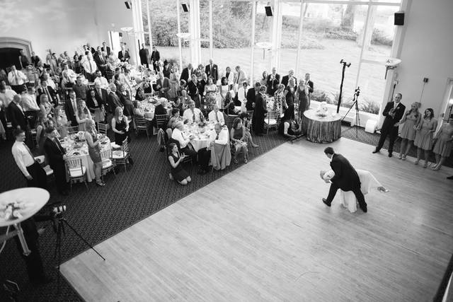 Wedding. Golden Gate Club, SF. Uplighting, pattern projections, DJ/MC services. Oct. 2013. Photo: AndiHatch.com