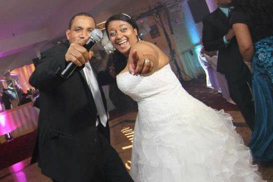 The bride and emcee