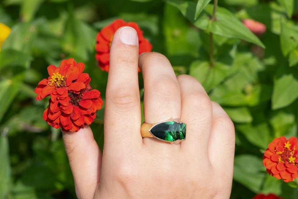 Fancy cut gemstone ring