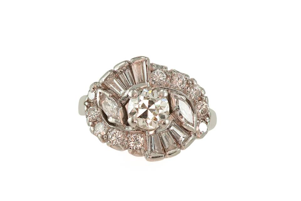 Antique diamond cocktail ring