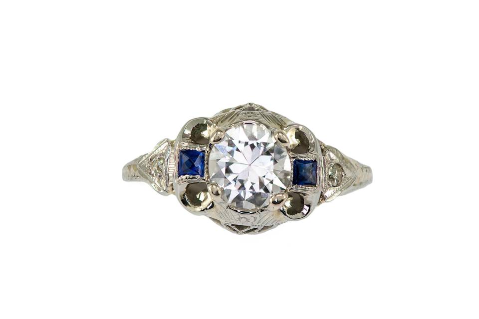 Art Deco platinum diamond ring