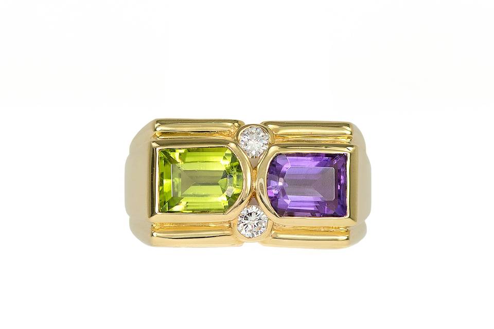 Gemstone & diamond ring